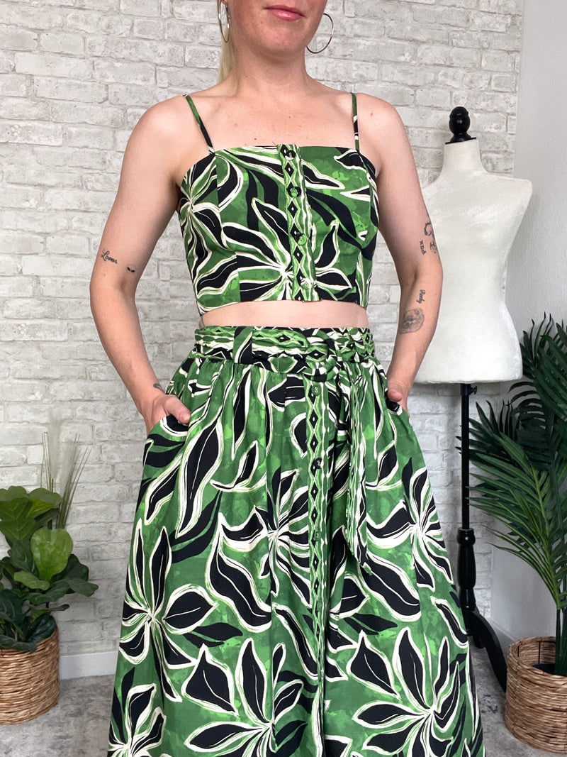 Vienne Green Skirt Set