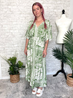 Flor Green Maxi Kimono Dress