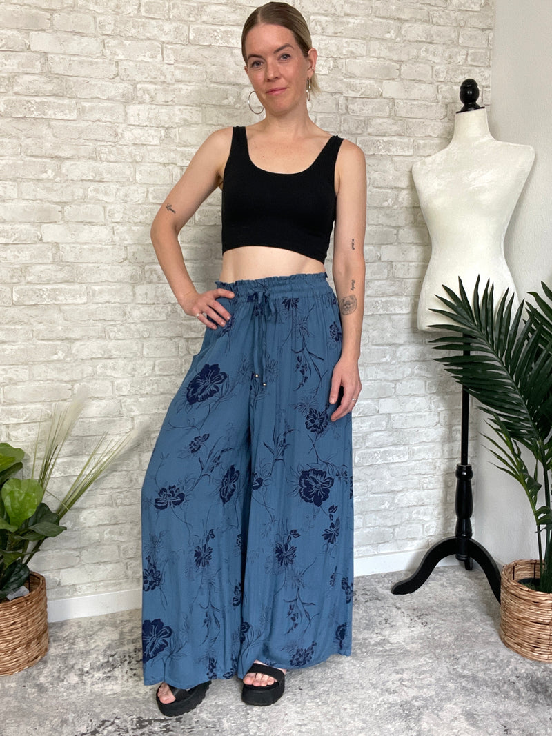 Lisbon Bella Blue Wide-Leg Pants