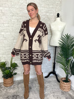 Holly Western Cardigan Brown