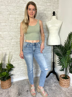 Sloane Distressed Micro-Flare Jeans