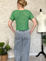 Lozio Green Crochet Top