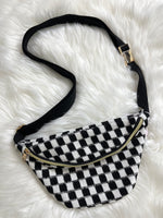 Checker Sling Bag - B+W
