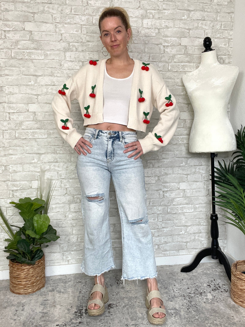 Cream Bauble Cherry Cardigan