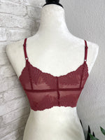Butterfly Lace Bralette Burgundy