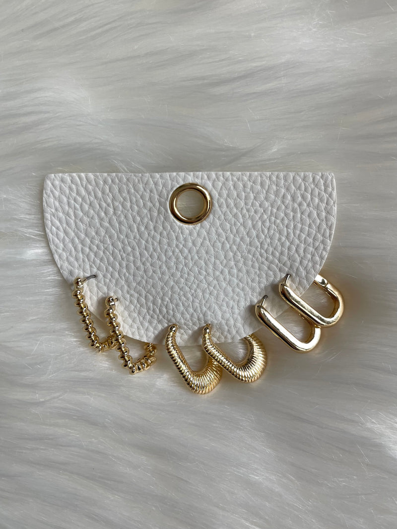 Molly Rectangle Hoop Earring Collection Gold