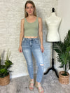 Sloane Distressed Micro-Flare Jeans