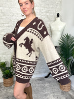 Holly Western Cardigan Brown
