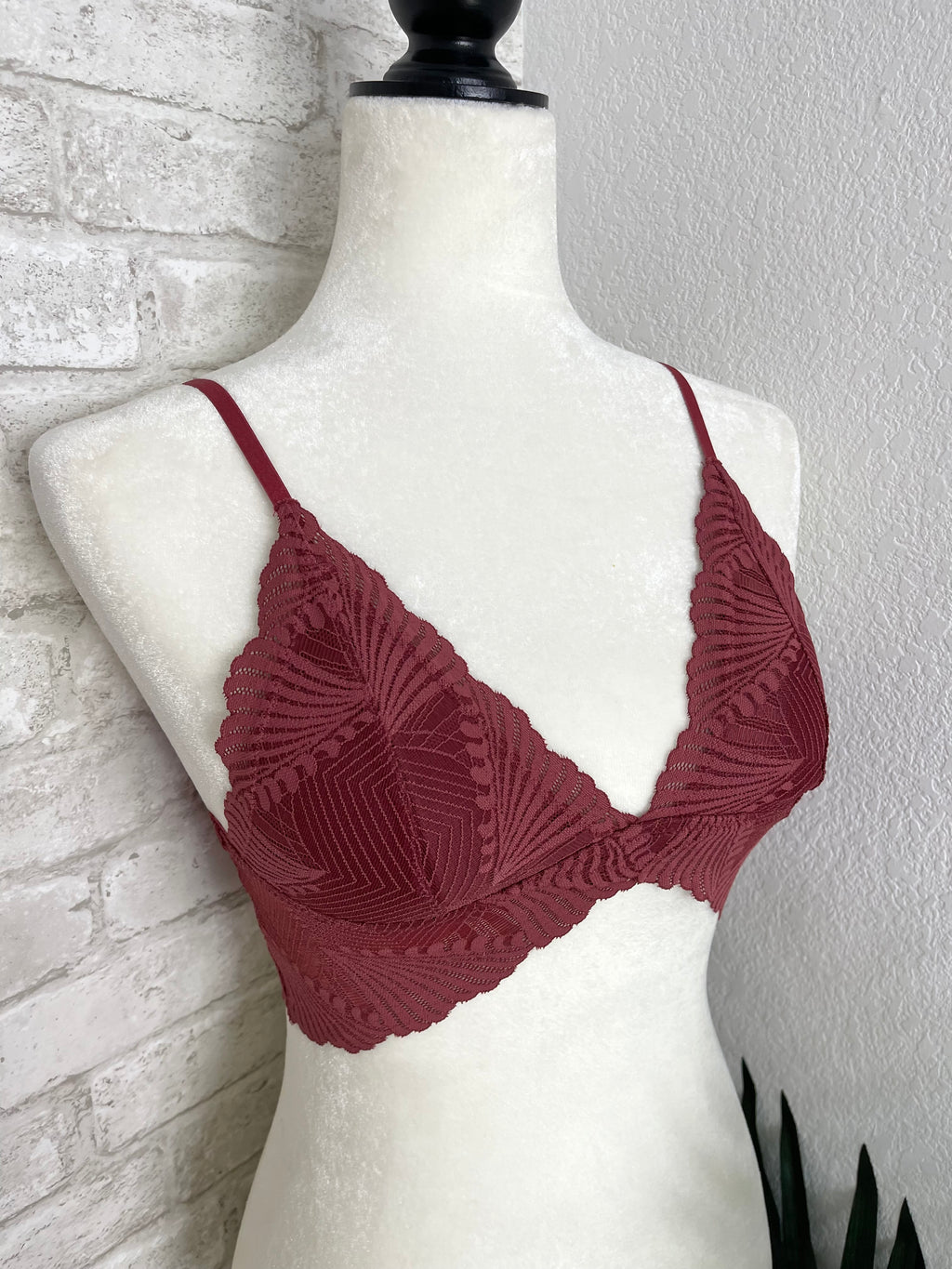 Butterfly Lace Bralette Burgundy