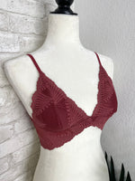 Butterfly Lace Bralette Burgundy
