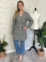 Khloe Jacket Black + White Houndstooth