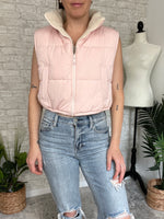 Paige Reversible Cropped Vest Light Pink