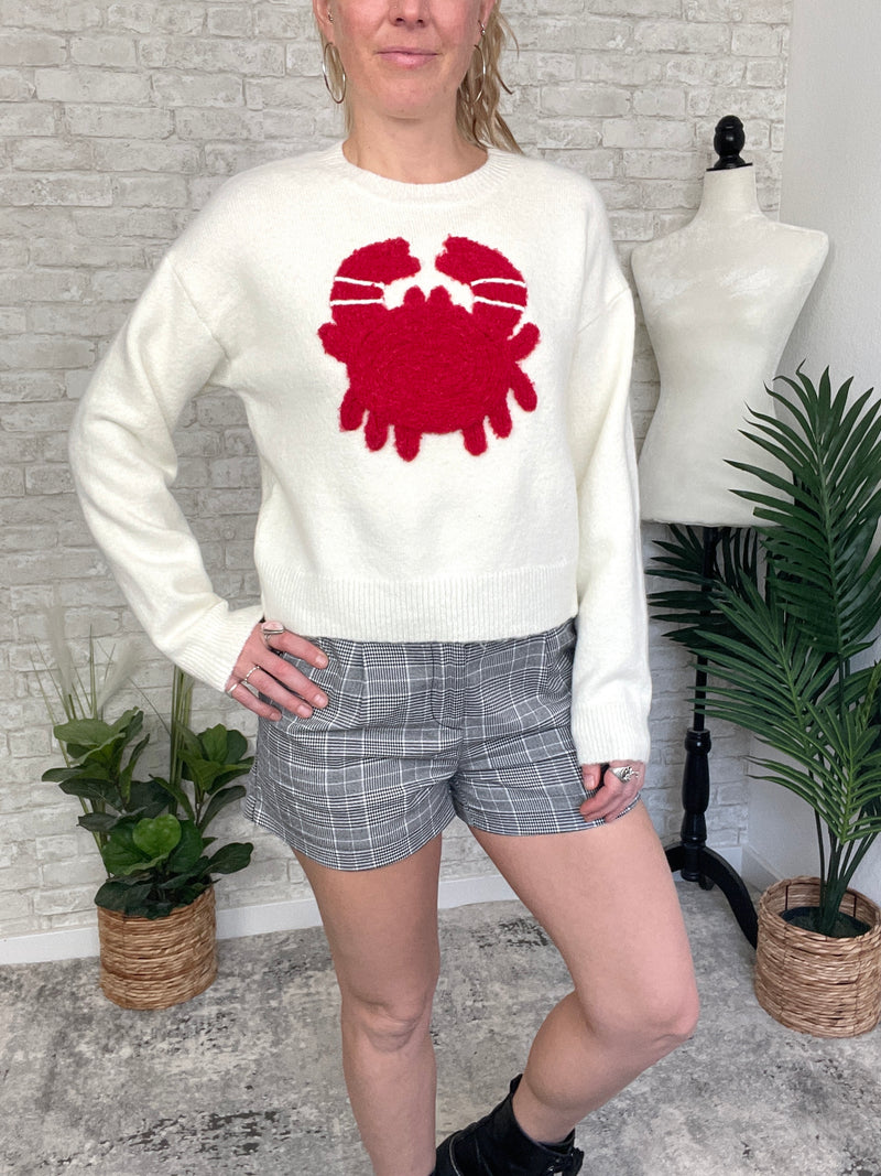 Pinchy Crab Sweater White