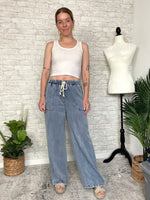 Yuma Wide Leg Jeans + Cream Tie