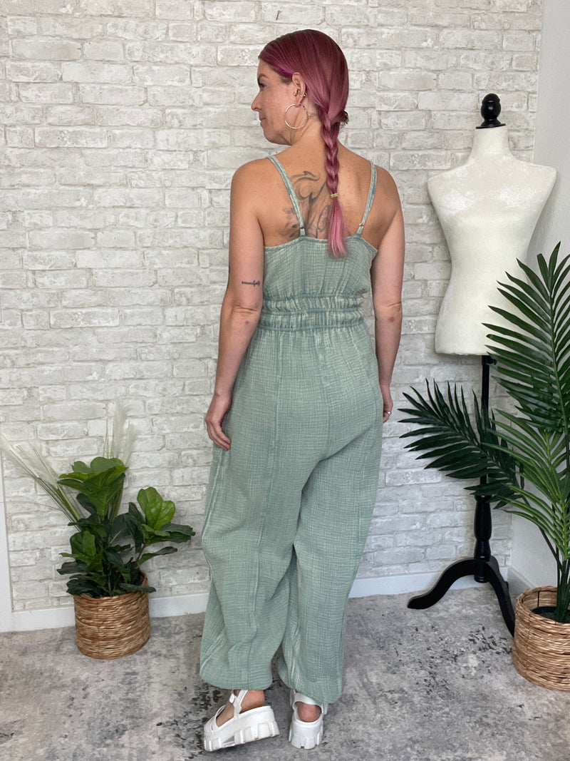 Sage Gauze Jumpsuit