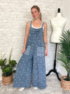 Flower Checker Print Overalls
