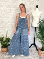 Flower Checker Print Overalls