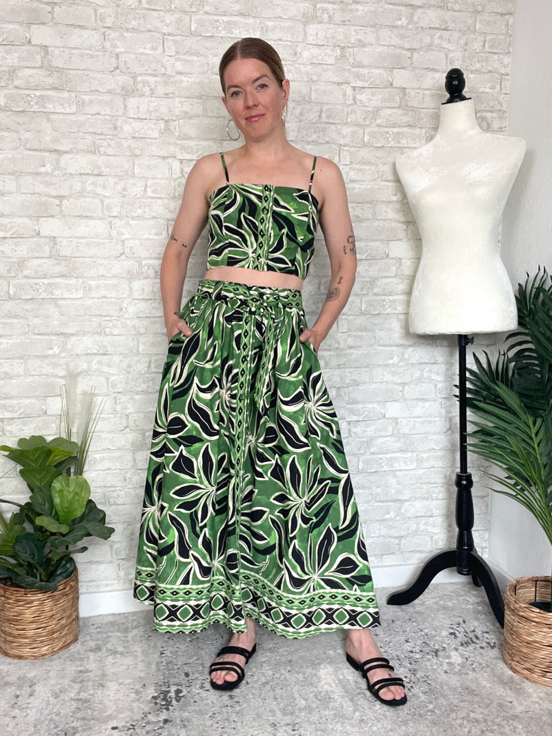 Vienne Green Skirt Set