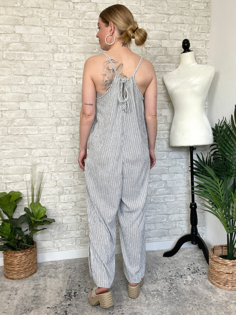 Holly Striped Overall Jumpsuit