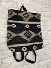 Black, Taupe + Cream Aztec Backpack