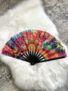 Abstract Rainbow Floral Festival Fan