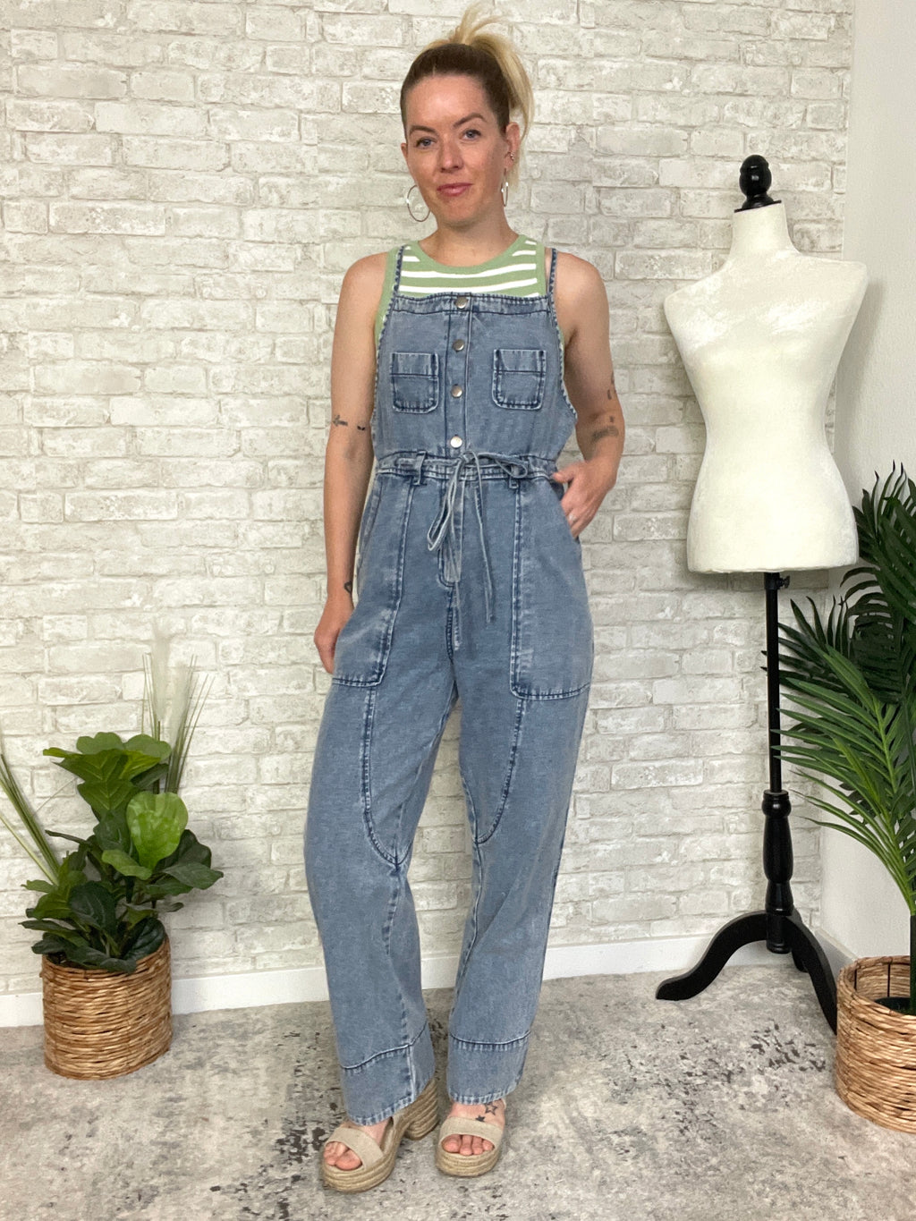 Demi Drawstring Denim Overall