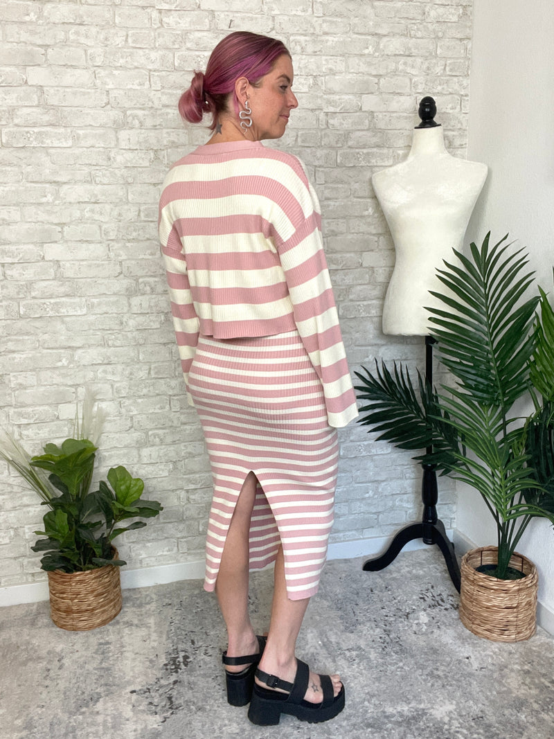 Devon Sweater Set - Cardigan Pink