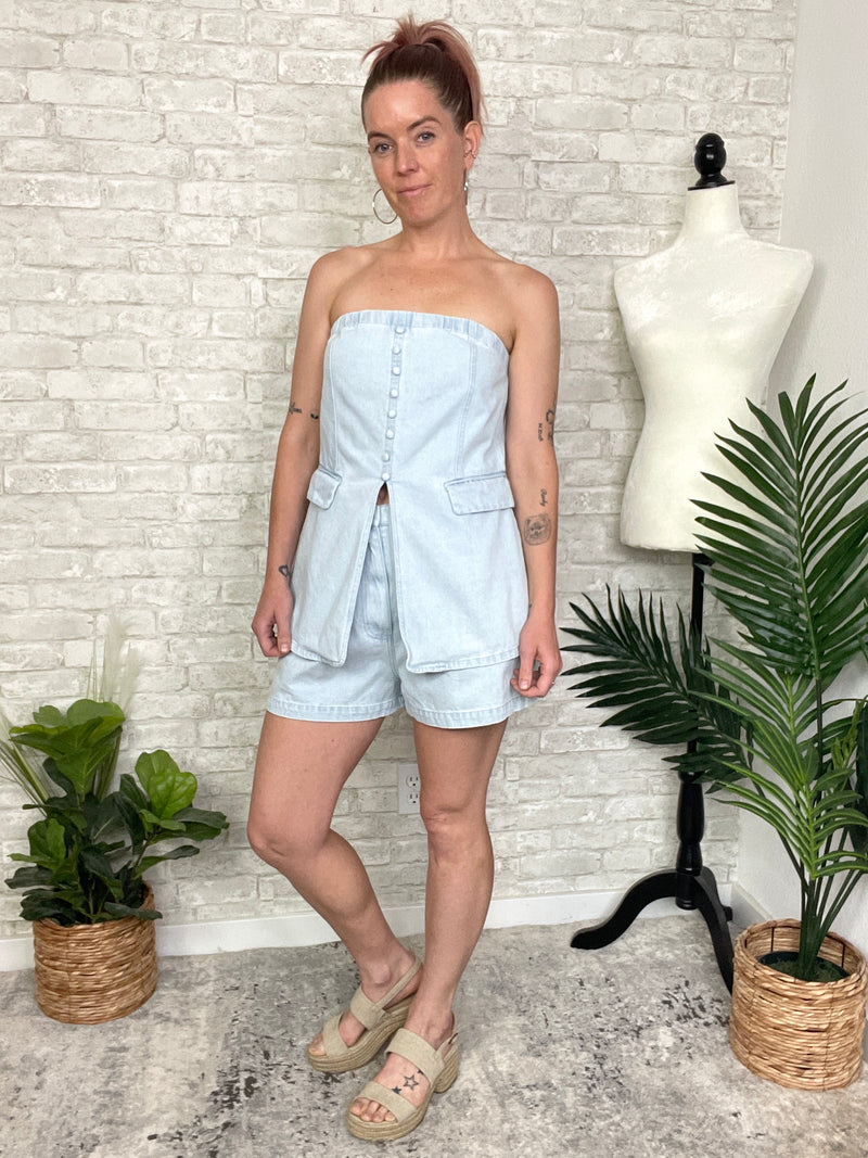 Rhonda Strapless Denim Top