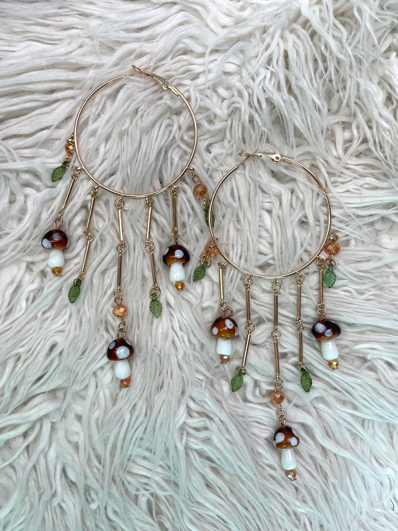 Dangling Mushroom Hoops