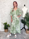 Flor Green Maxi Kimono Dress