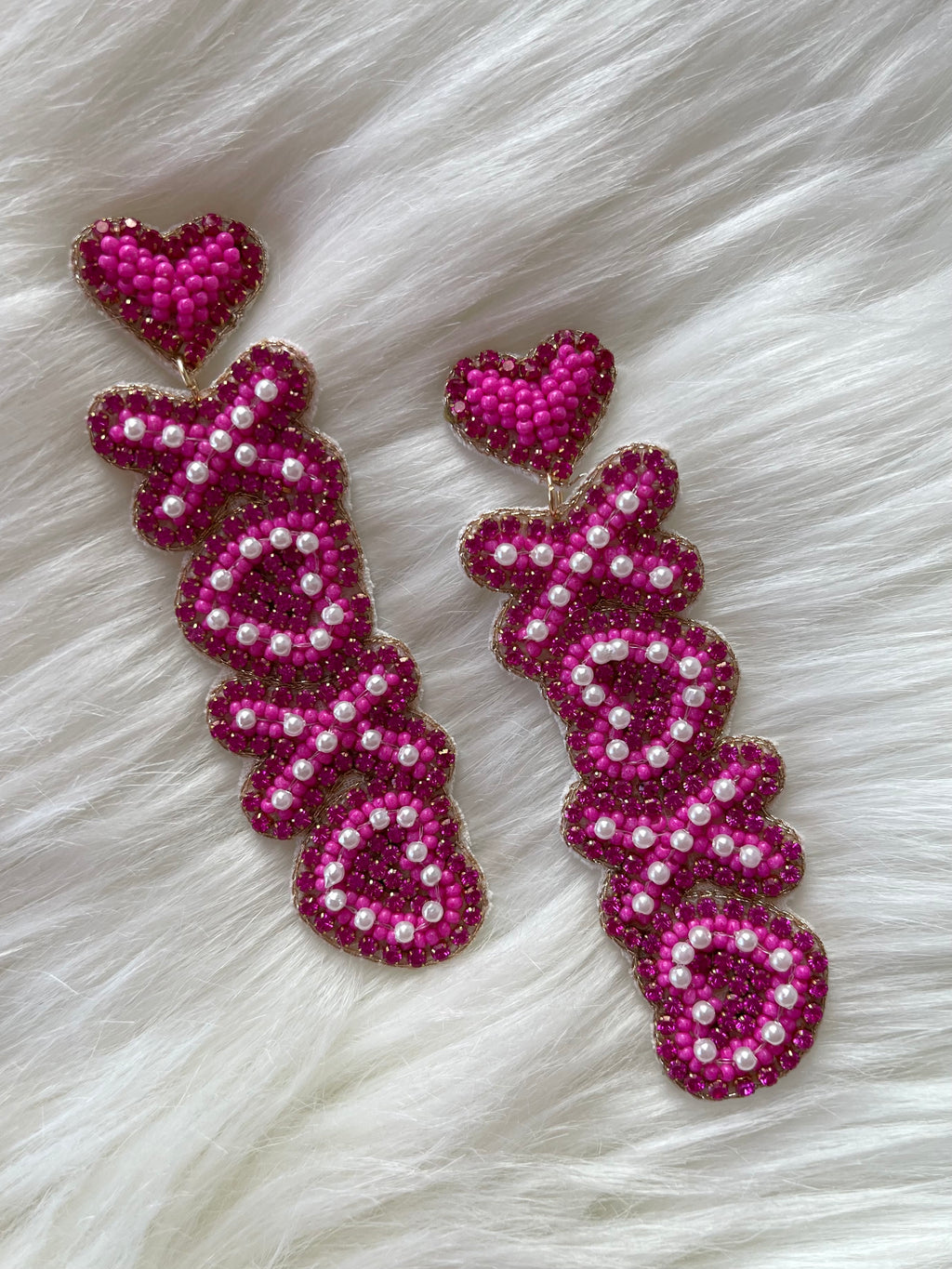 XOXO Heart Earrings Pink