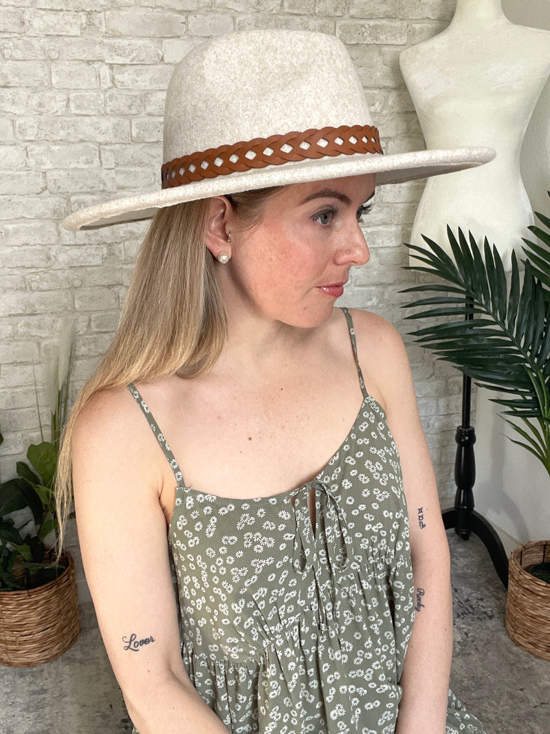 Jenna Braided Wide Brim Hat