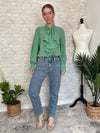 Celine Bow Blouse Green