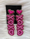 XOXO Heart Earrings Pink