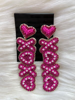 XOXO Heart Earrings Pink