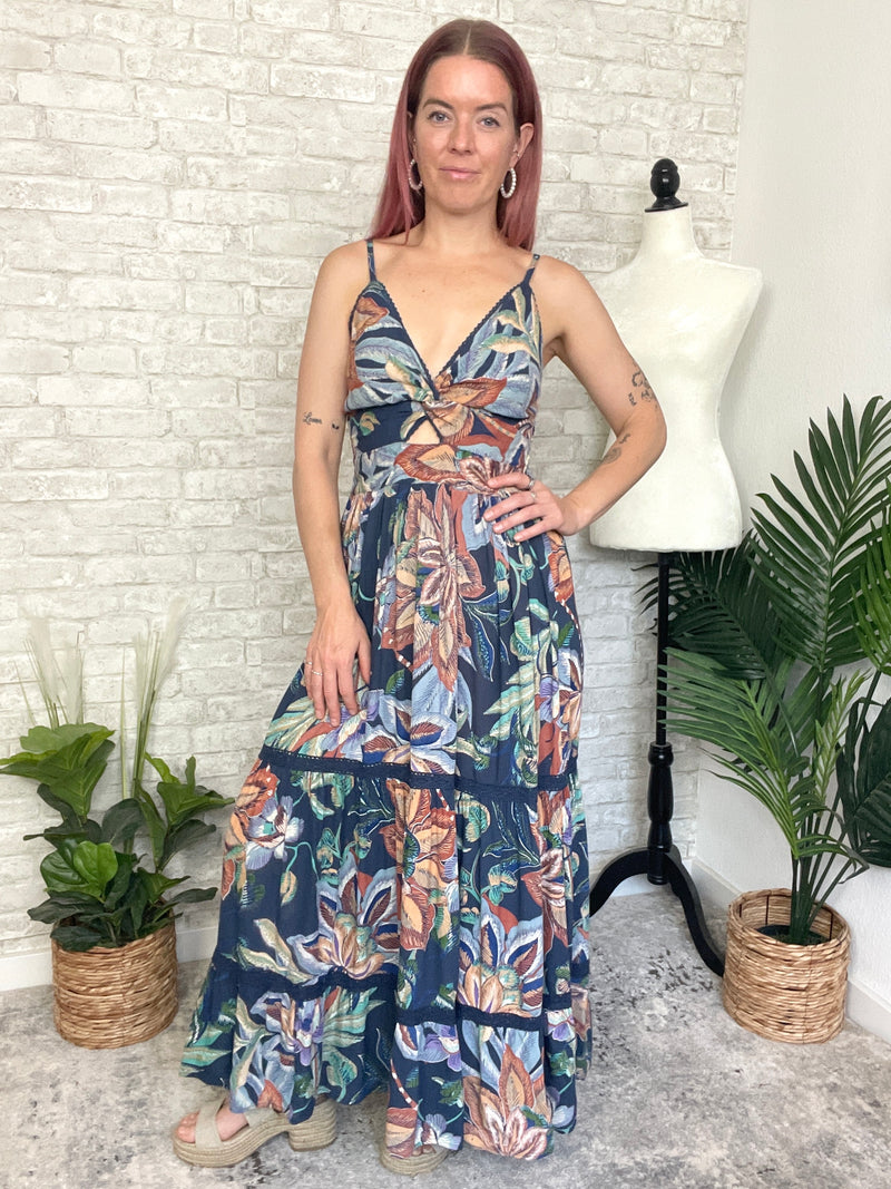 Mason Twist Maxi Midnight Blue Jungle Print