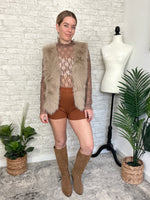 Rochelle Fuzzy Vest Taupe