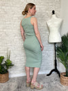 Plume Ribbed Dress Sage Green