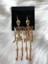 Dancing Skeleton Earrings Gold