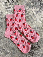 Strawberry Socks - Blush Pink