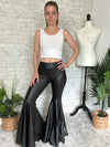 Morticia Extreme Flare Faux Leather Bottoms