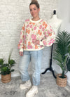 Tina Orange/Pink Floral Print Pullover