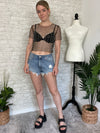 Pearl Disco Black Tulle Top
