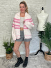 Zelda Zip Up Knit Cardigan - Pink Combo