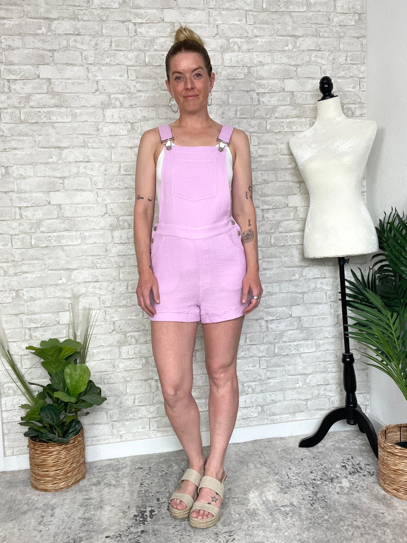 Sophi Pink Short Overalls