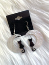 Crescent Kitten Moon Earrings