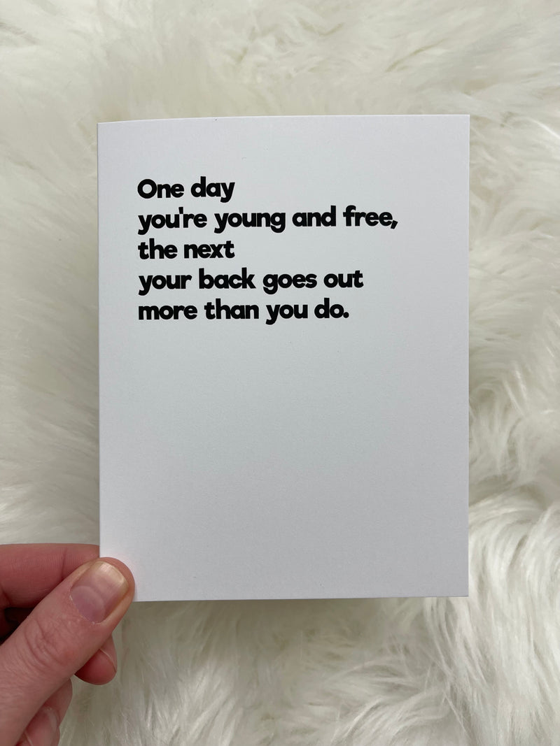Back Goes Out Card