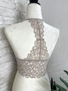 Floral Lace Racerback Bralette Taupe