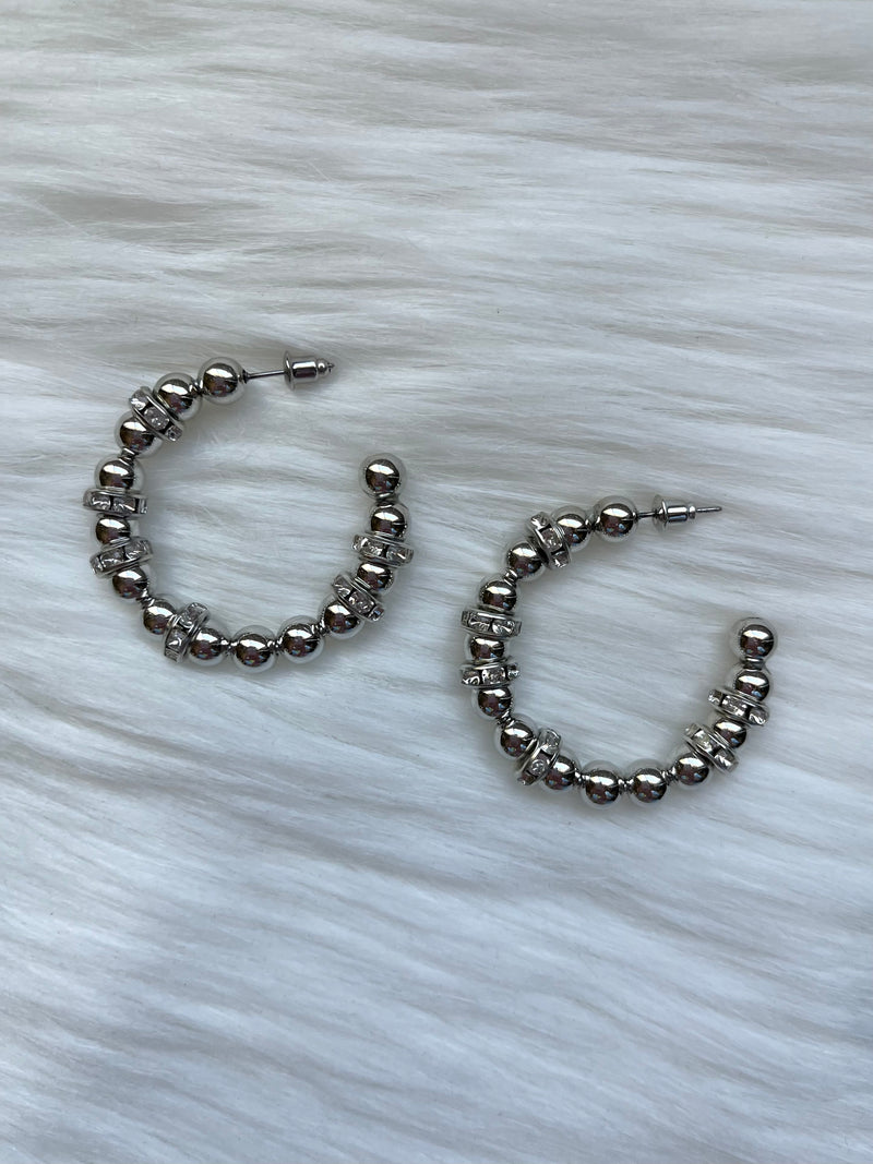 Rhinestone Beaded Hoops