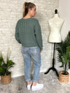 Cherry Blossom Cardigan Teal Green